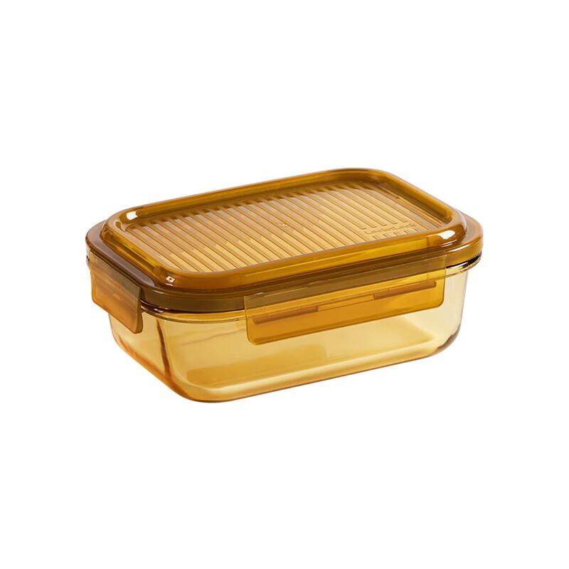 LOCK&LOCK Amber Rectangular Borosilicate Glass Food Container