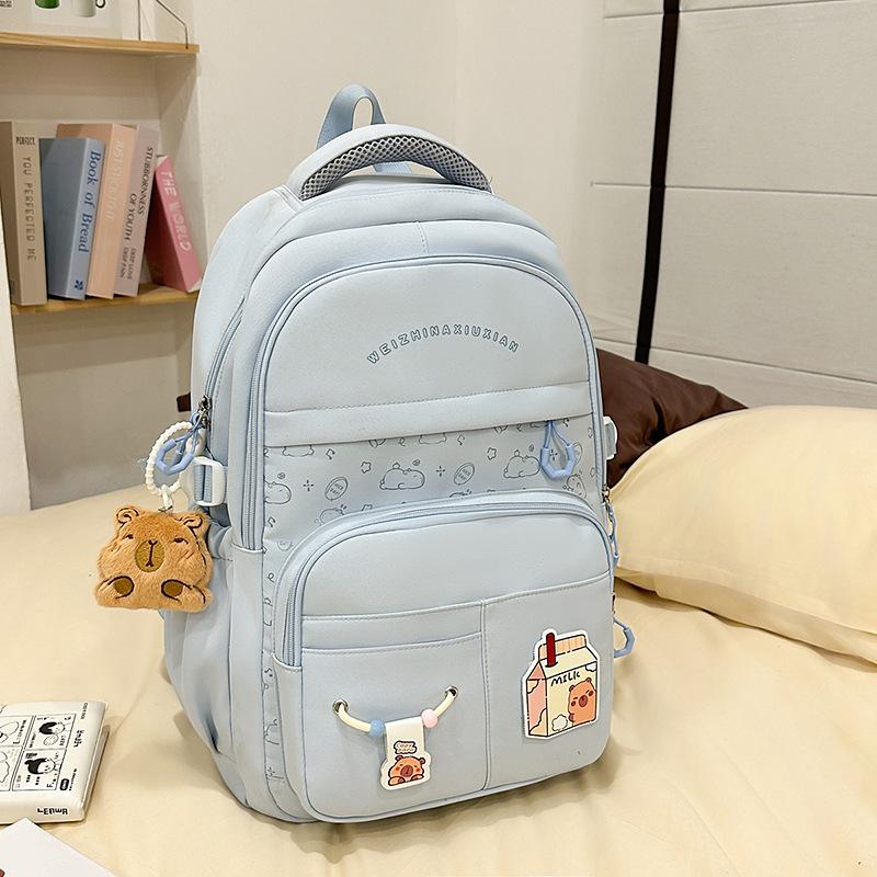 New High-value, Fresh and Sweet Candy-colored Backpack, Lightweight and Large-capacity Backpack for Junior High School Students