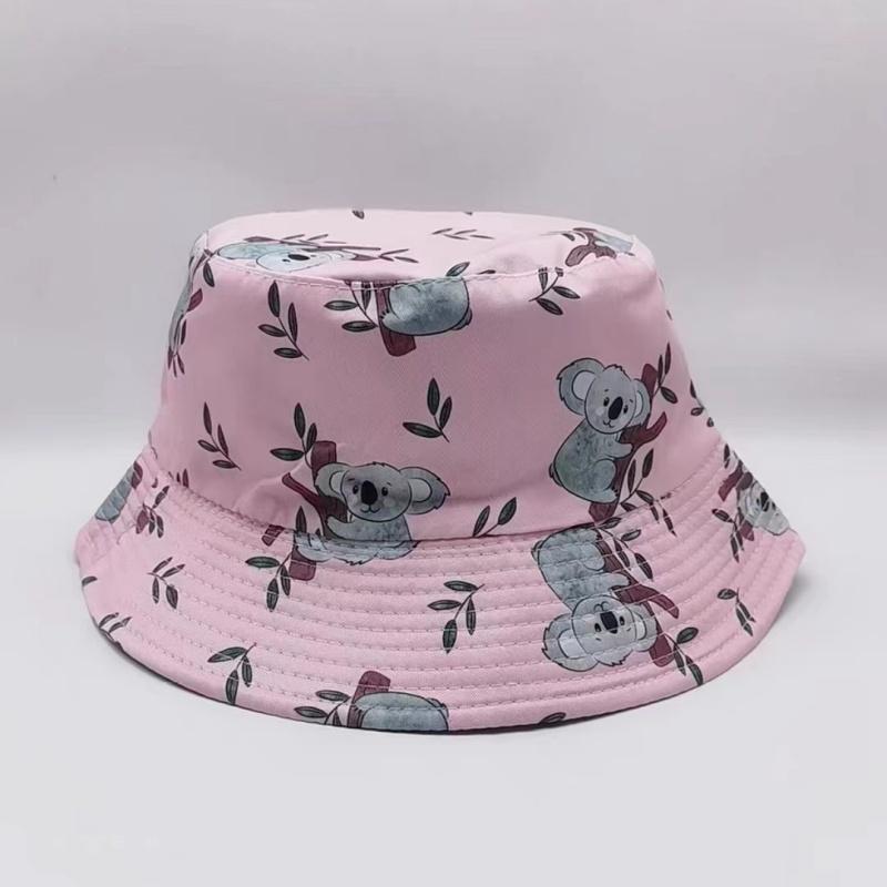Sommer Sonnenhut Beidseitig tragbar Tierdruck Fischerhut für Männer Frauen Baumwolle Bob Panama Mädchen Strand Reise Outdoor Fischerhut