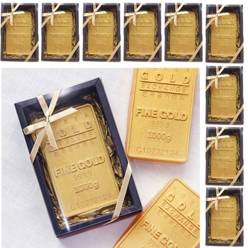 Gold Bar Soap (Gold Ribbon Packaging Included) 1 Piece x 10 pcs Handmade Soap