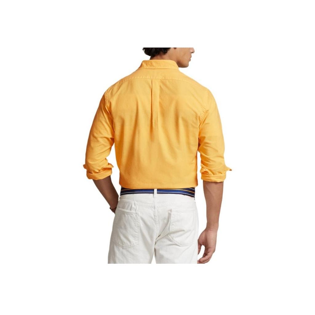 Polo Ralph Lauren Logo Print Button-Down Long Sleeve Shirt Men shirts Yellow MNPOWOV16823333-700