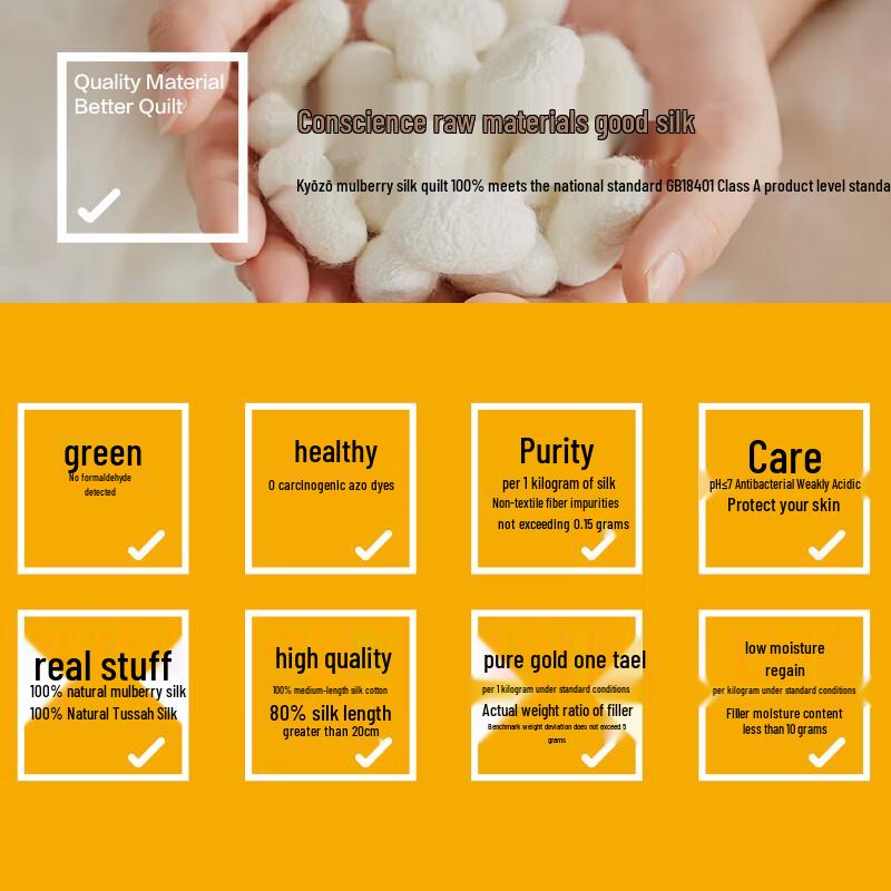 Jingdong Handgefertigte 100% Natürliche Tussah-Seide Steppdecke