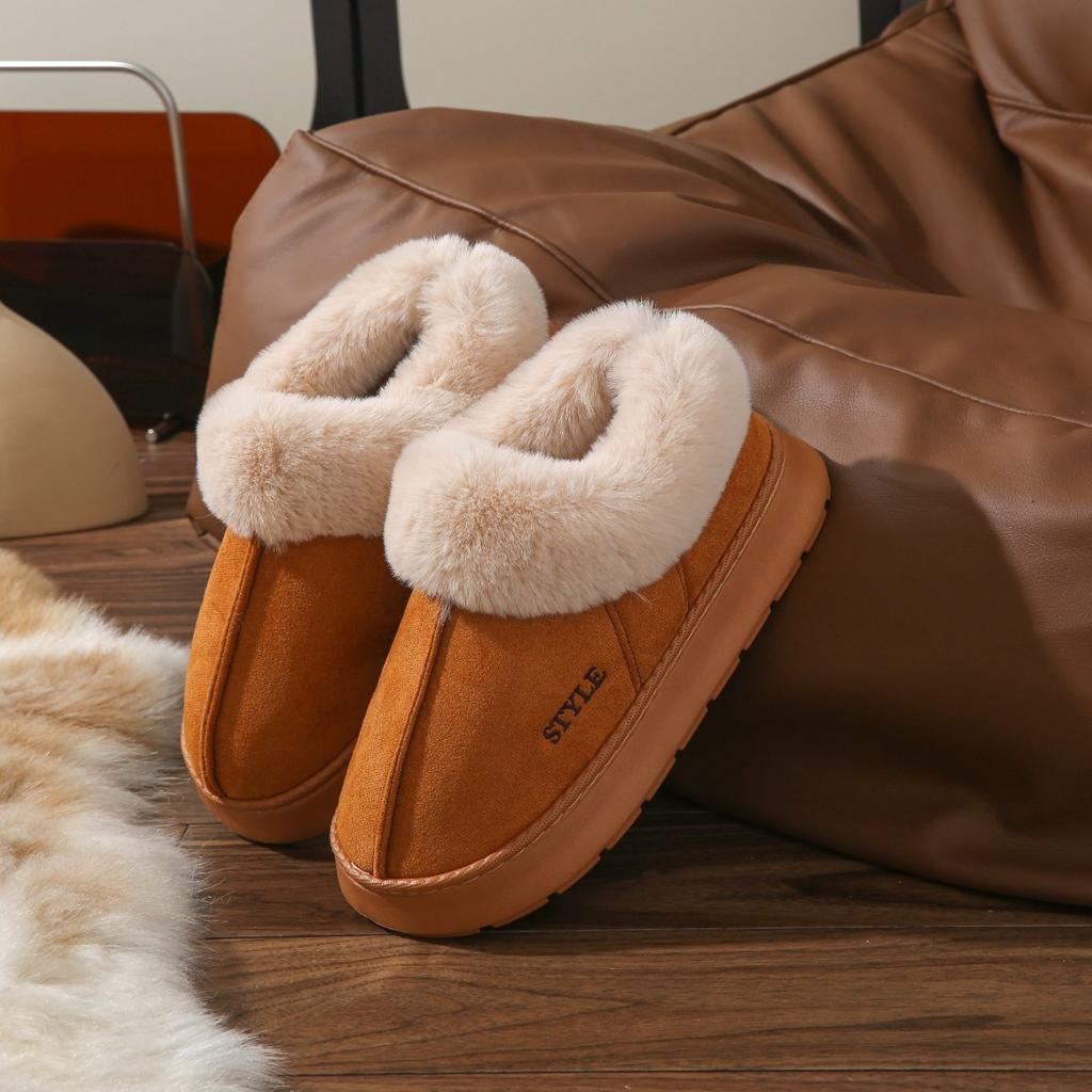 Cixi Cotton Slippers Thick-soled Winter Home Use Indoor Non-slip Warm Confinement Shoes Home Couple