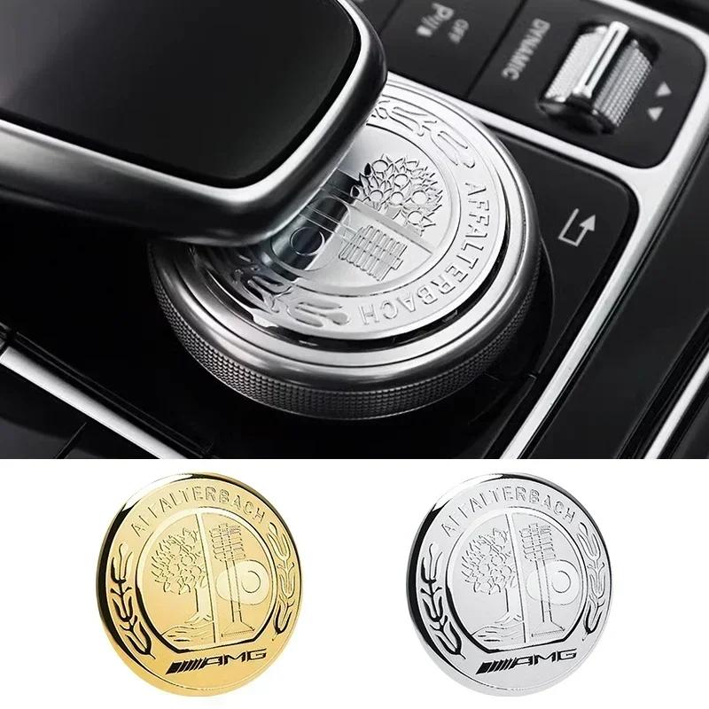 Hots 1pcs 48mm Car Central Control Multimedia Knob Cover Sticker For Mercedes Benz AMG GLC GLE CLA GLA W205 W211 W213 Car Acces