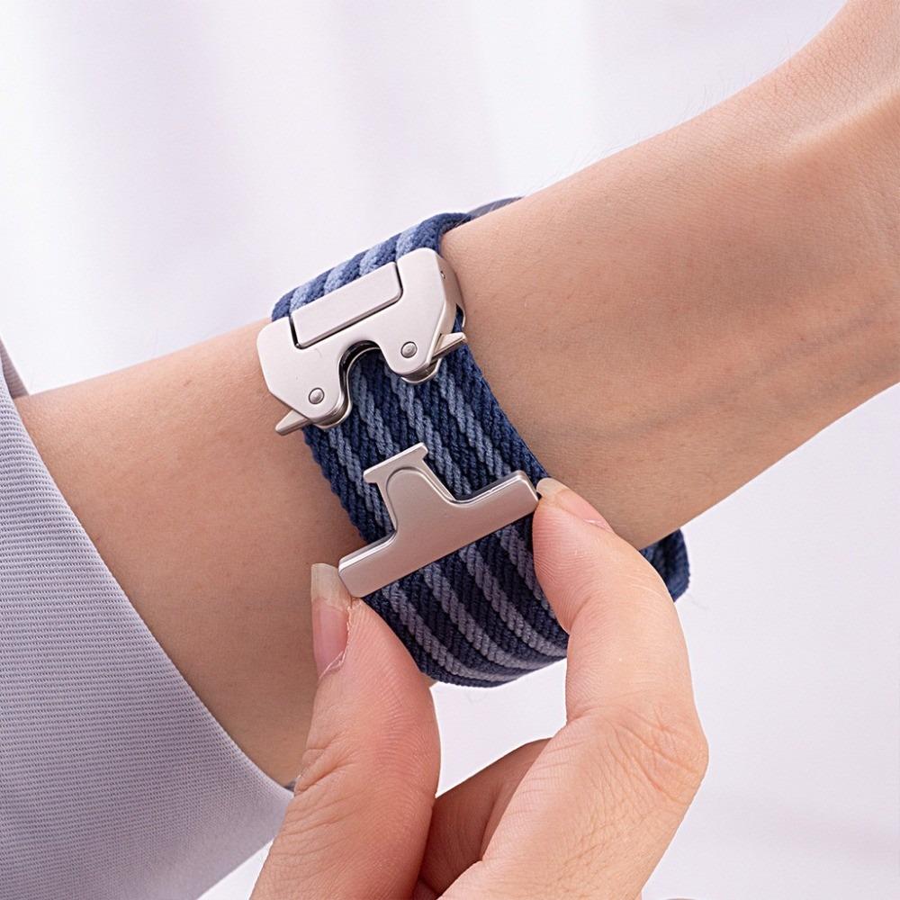 URVOI Elastic Band for Apple Watch Ultra 2 1 Series 10 9 8 7 6 5 4 SE Nylon braided strap for iWatch parachute buckle wristband