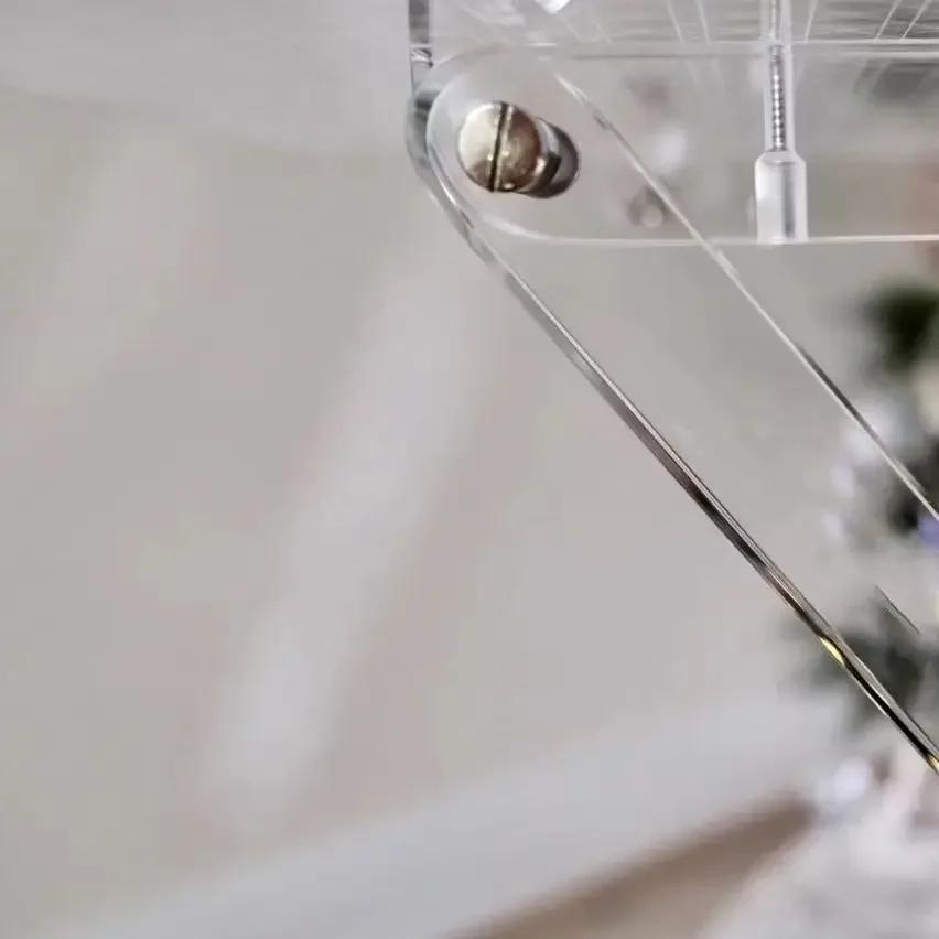 Acrylic Coffee Table Portable Folding Square Dining Table Nordic Luxury Aesthetic Multifunction Room Living Bedroom Furniture