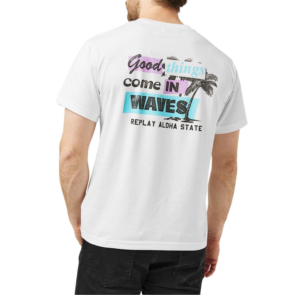Replay Mens Aloha State Graphic Print Regular T-Shirt