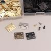 50pcs/box Hinges + 200 Screws Iron Gold Silver Black Bronze 4 Holes Durable Furniture Hardware Mini Hinge Decor