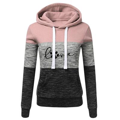 Spring Hoodies Women Sweatshirts Slim Color Block  Long Sleeve Outdoors Jogging Fashion Pullover Casual Hooded Shirt Women's