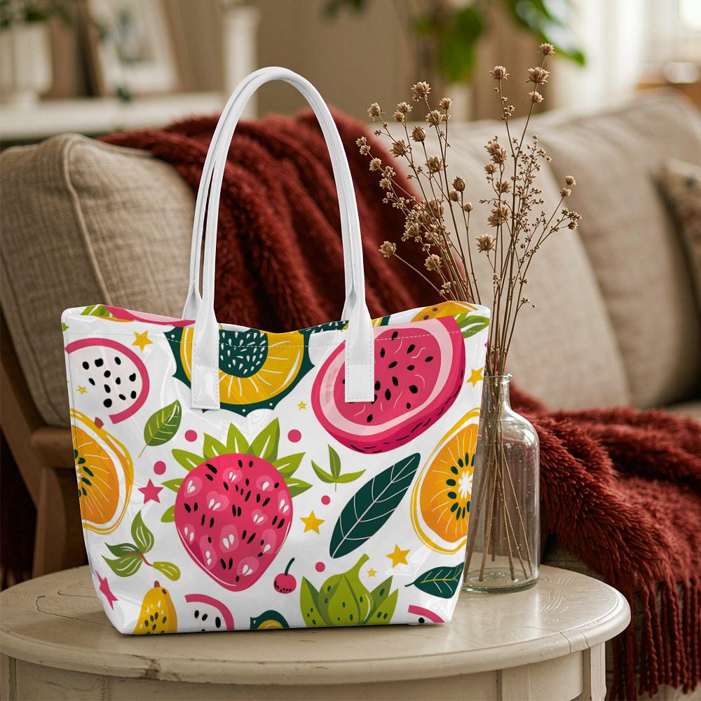 Fruit Pattern Tote Bag Fashion Casual Large Capacity Daily Commute Shoulder Handbag for Women