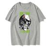 Herren T-Shirts Europäische Größe Modisch und Lässig Rundhals Einfarbig Vielseitige Sommeroberteile Hip-Hop Totenkopf Print T-Shirt