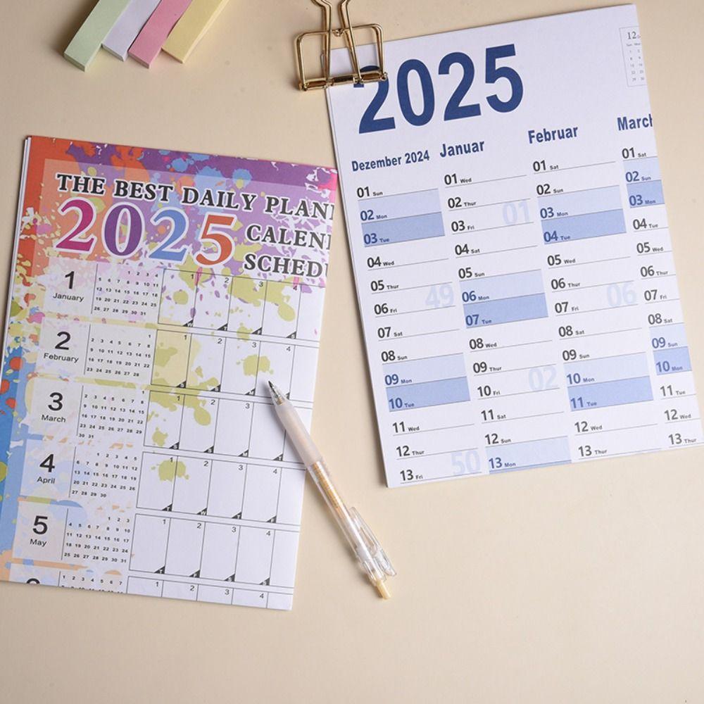 365 Days 2025 Wall Hanging Calendar Agenda Schedule Plan Check List Sheet  Organizer