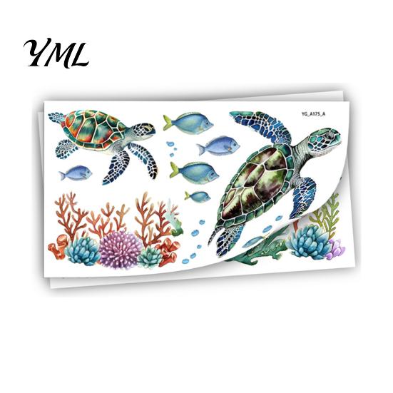 DIY Ocean Scene Wall Art Glow In The Dark Stickers, Luminous Sea Turtles Tropical Fish Coral Creative Nursery Decorations Reefs Decals, Waterproof PVC