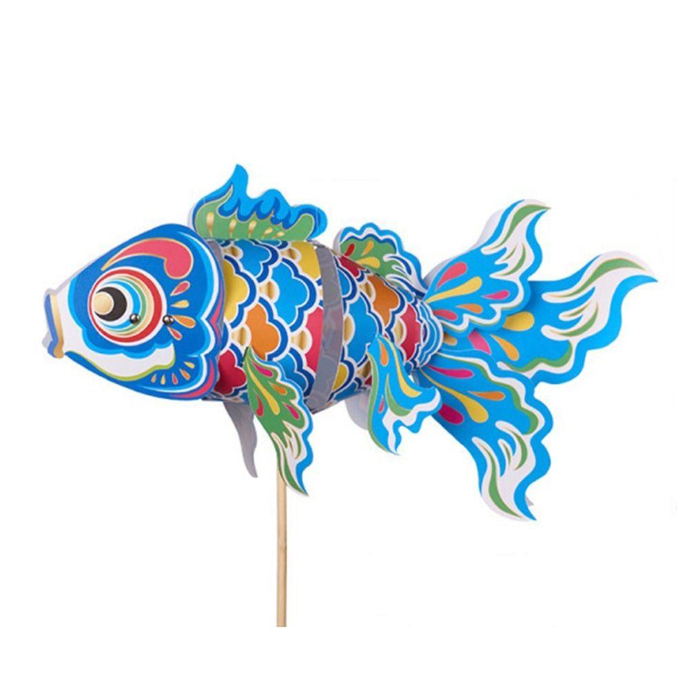 Creative Handmade Goldfish Lantern Lamp LED Light Glowing Koi Carp Lantern Luminous Paper DIY Lantern Materials Party Decor