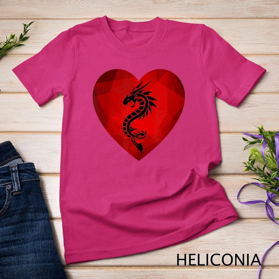 Dragon Valentines Day Heart Women Dragon Lover valentine T-Shirt Unisex 3