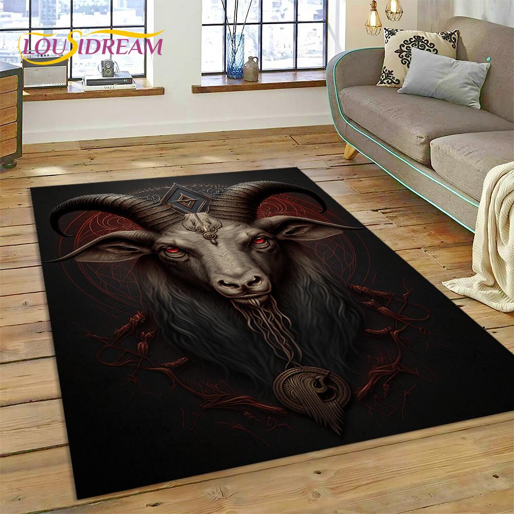 Gothic Horror Monsters Demon Ghost Carpet Rug for Bedroom Living Room Home Sofa Decoration,Children Game Large Decor Floor Mat