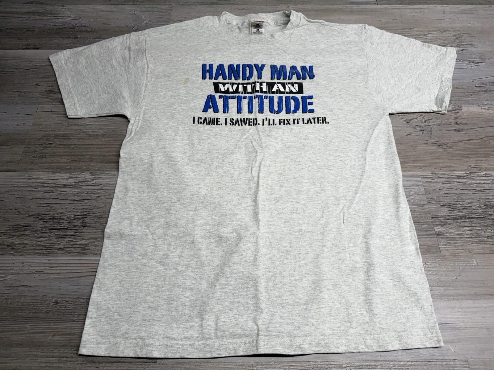 Vintage Funny Dad Handy Man T-Shirt I Came I Saw I Conquered Size Large L