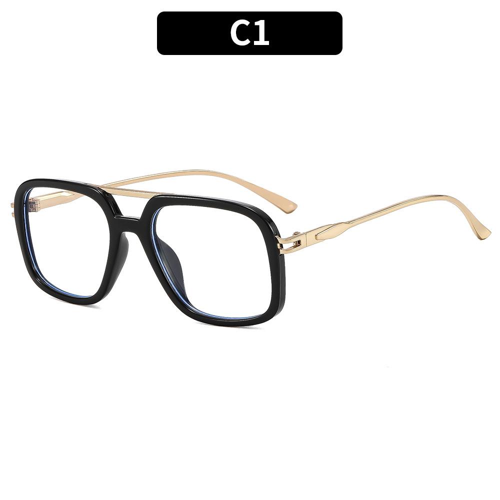 Stylish Women's Double-Bridge Blue-Light-Blocking Non-Prescription Glasses Frames for Street Style