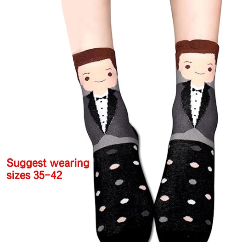Hochzeits-Crew-Socken Geschenk Cartoon Brautpaar-Muster Baumwollsocken Verheiratete Dekoration Verlobung Flitterwochen Unverzichtbares Geschenk