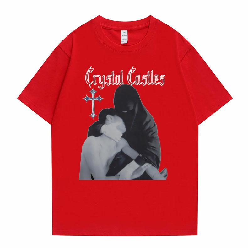 Crystal Castles Graphic Print T Shirts Men Women Gothic Rock Oversized T-shirts Short Sleeve Male Hip Hop Casual Vintage Tshirt