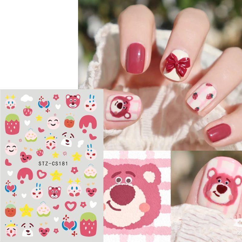 Nail Art Stickers, Cartoon Cute Pet Kitten Cat Expression Cat Paw Adhesive Nail Stickers