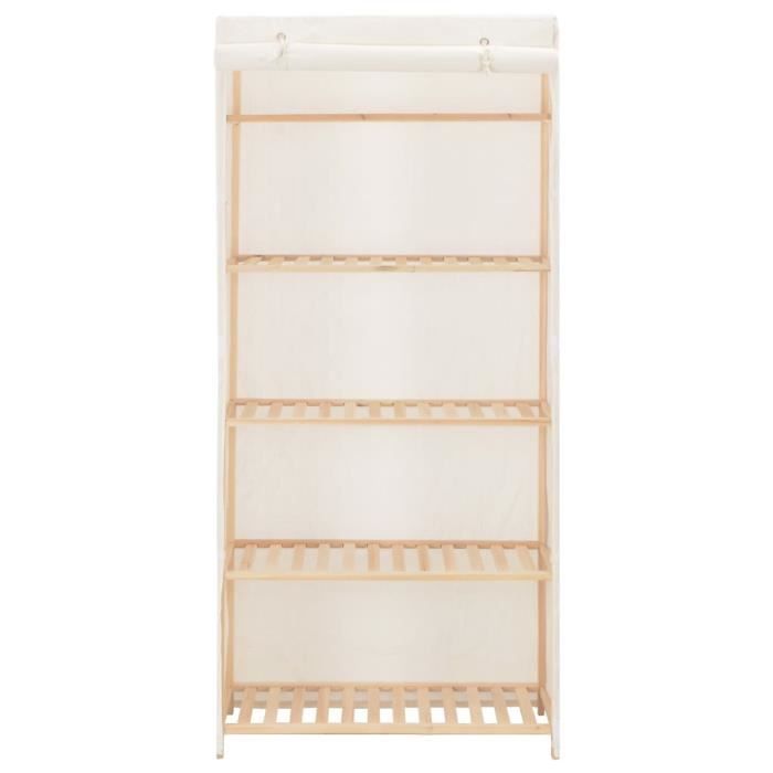 VidaXL Garde-robe Blanc 79 x 40 x 170 cm Tissu