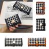 PU Leather Women Houndstooth Wallet Short Short Wallet Change Bag Card Holders Clutch  Women
