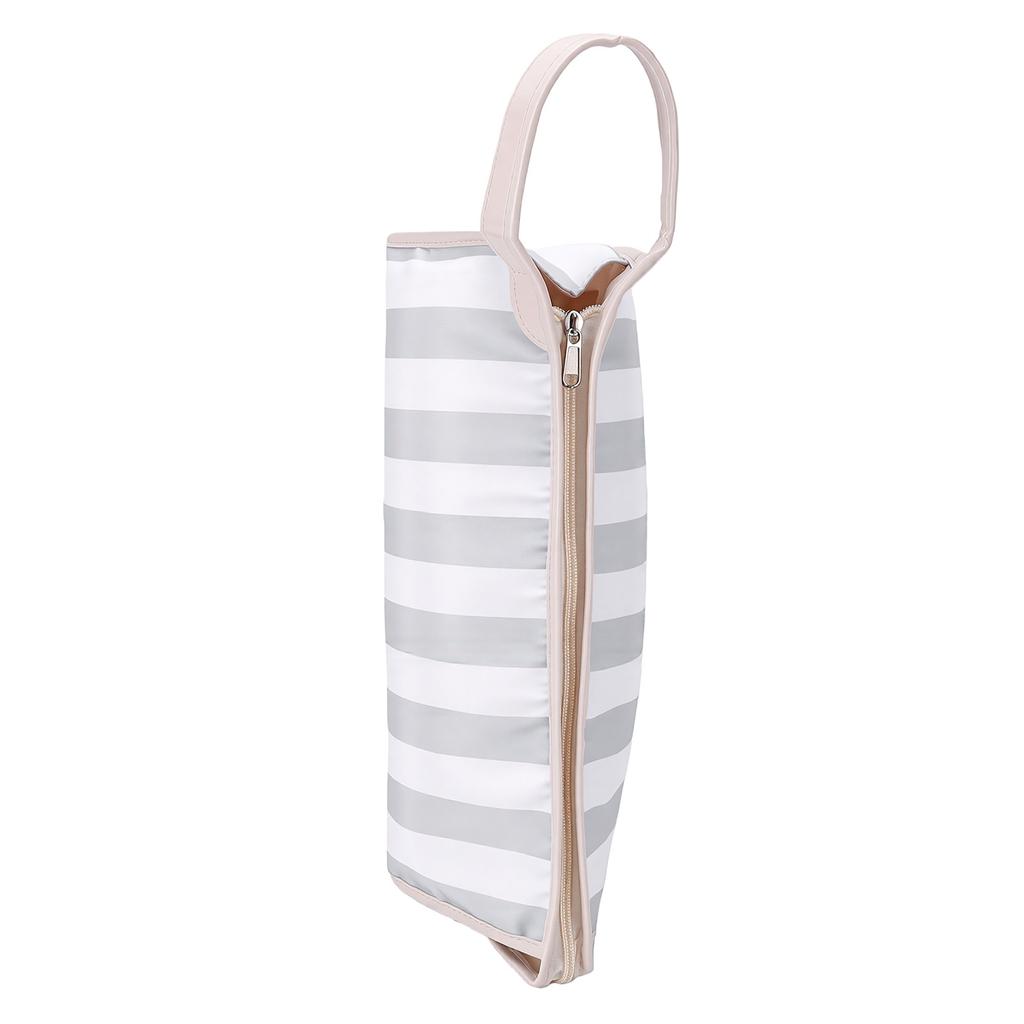 Hair Tools Travel Bag Reinforced Handle Water Proof Hair Dryer Storage Case for Accessories Gray White Stripe