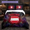 Austria Football Pattern 3 Pieces Bedding Set Soft Microfiber Duvet Cover with Pillow Cases for Bedroom