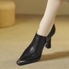 Waterproof Table Metal Head Small High Heels Women's Spring and Autumn New Models Super Pointed Thick Heel Deep Mouth Single Shoes Fashion Shoes