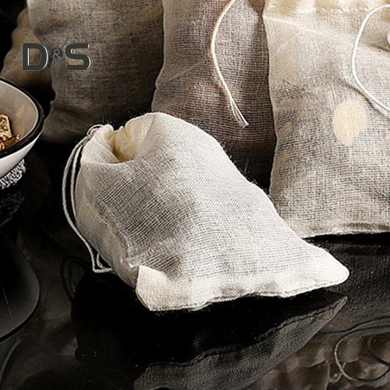 50 Pcs Spice Bags for Cooking Soup Reusable Drawstring Bag Tea Bags Unbleached Cheesecloth Bag for Straining Making Tea