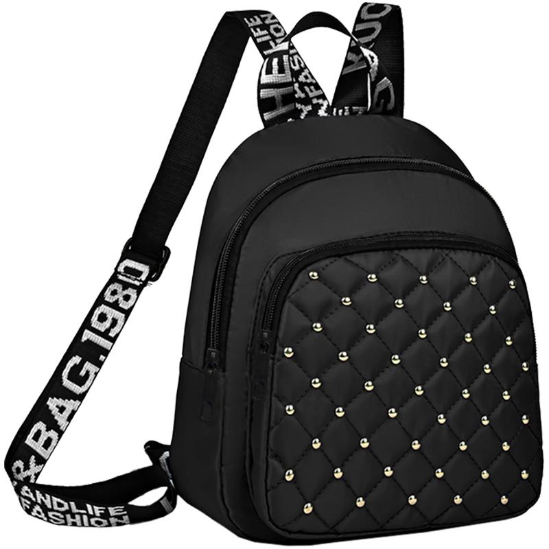 Chic Stylish Studded Backpack Multi-Color Quilted Adjustable-Strap Lightweight for Daily Commute Casual Functional Stylish Bag