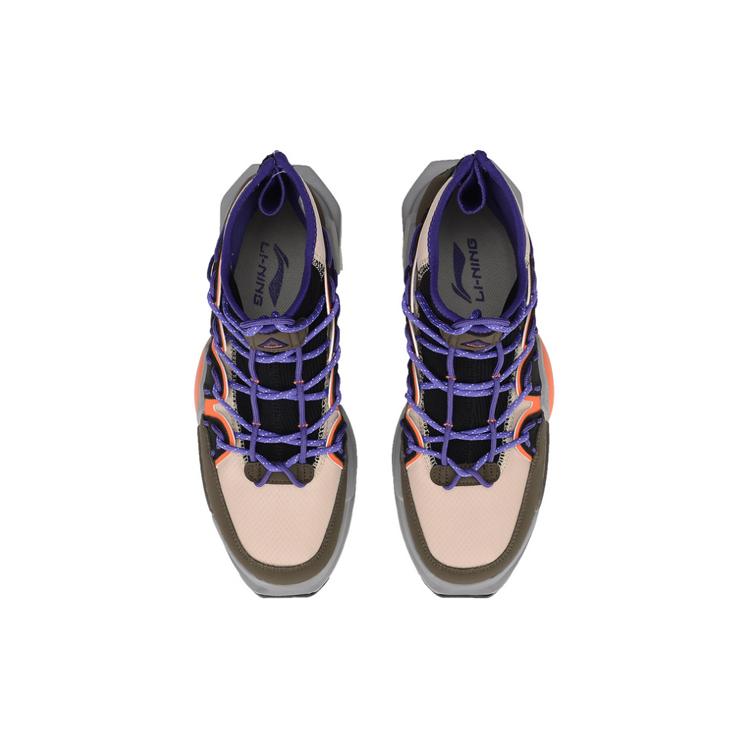 Li Ning Essence Synthetic Leather, Textile Cushioning Lightweight Abrasion Resistant Slip Resistant High top AGBP089-2