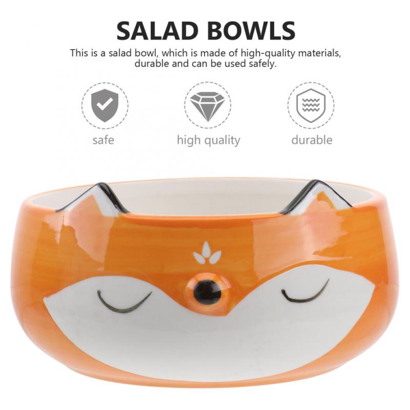 1pc Salad Bowl Soup Bowls Child Ceramics Fruit Tray Cartoon