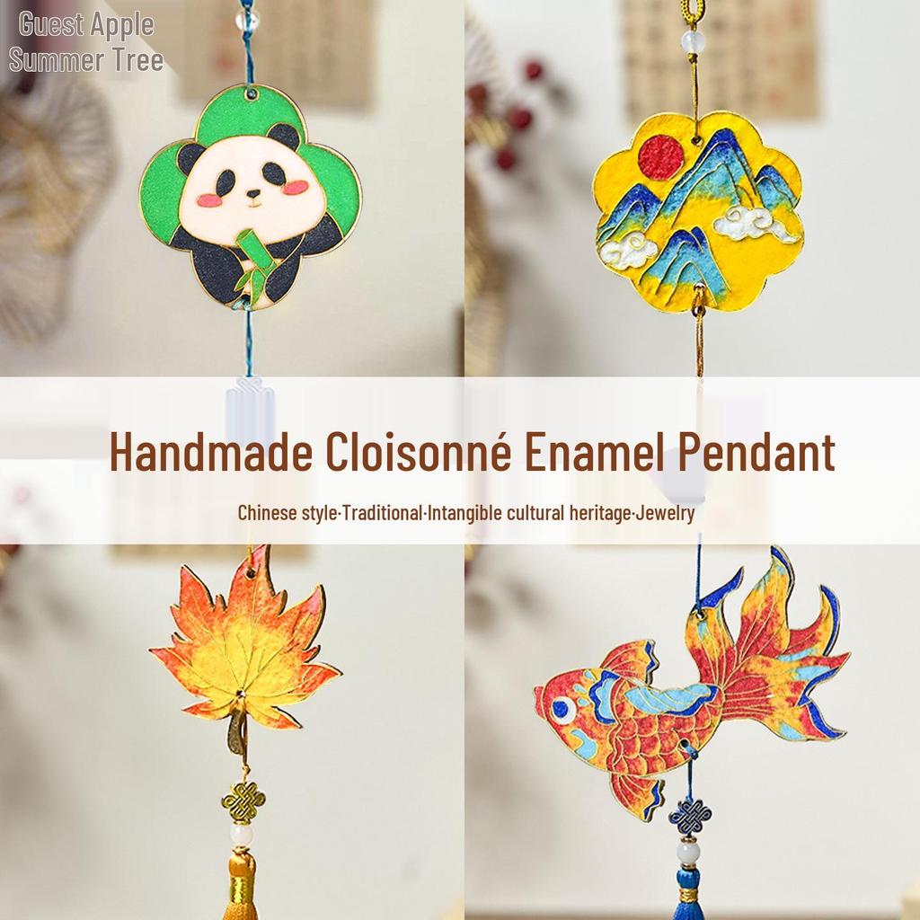 Jingtai Blue Cloisonné Enamel DIY Kit for Kids - Handmade Cultural Heritage Pendant Project