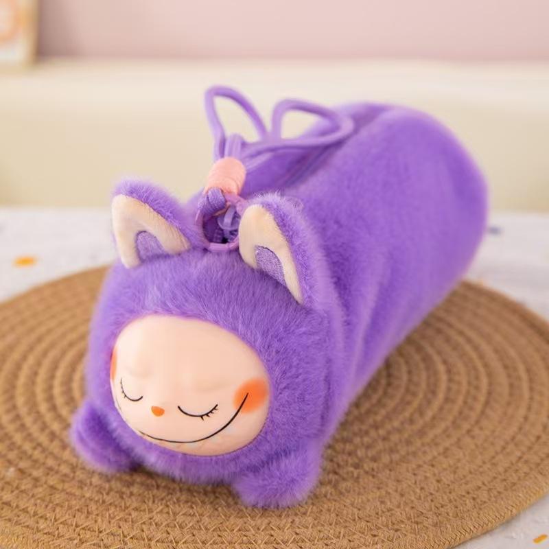 1 Piece Labubu Hanging Rope Plush Pencil Case Cute Stationery Storage Bag