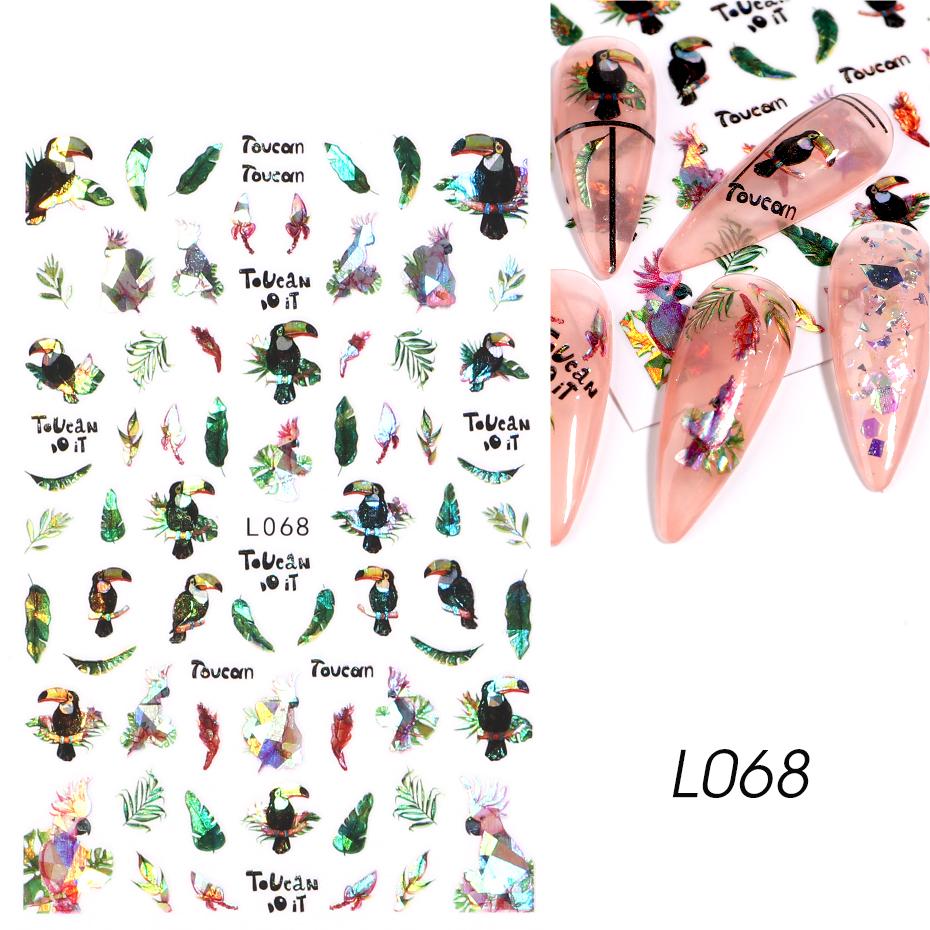 

Блестящие цветы наклейки для ногтей 3D лазерные красочные наклейки в виде листьев и бабочек самоклеющиеся слайдеры для дизайна ногтей декор голографическая фольга HMM