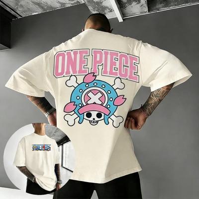 One Piece Luffy Print Y2K Short-sleeved Bandai Men's and Women's 2026 Summer Loose, Breathable and Sporty Cotton T-shirts