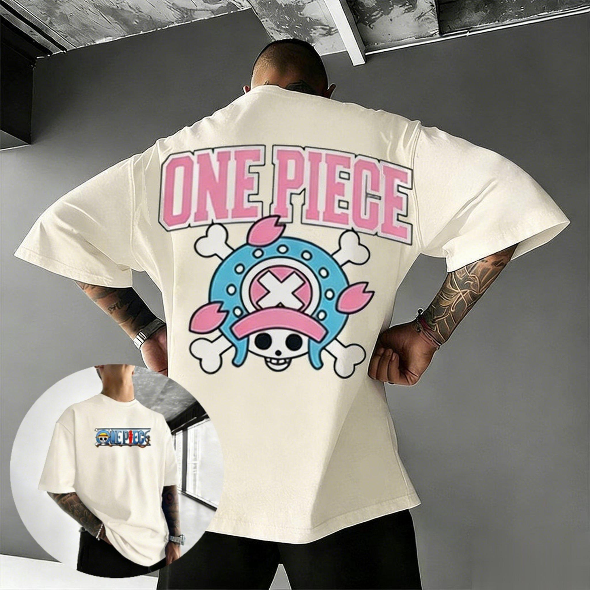 One Piece Luffy Print Y2K Short-sleeved Bandai Men s and Women s 2026 Summer Loose, Breathable and Sporty Cotton T-shirts S