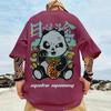 New Trendy Men's T-Shirt 3d Panda Back Print T-Shirt For Men Street Hip Hop Tees Oversized T Shirt Man Clothes Half Sleeve Tops