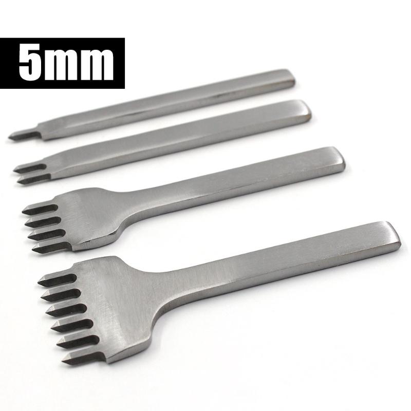 3/4/5/6mm Stainless Steel Diamond Chisel DIY Leather Tool Handmade Leathercraft Stitching Hole Punch Oblique Flat