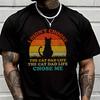 The Cat Dad Life Chose Me Creative Print T Shirt Summer Short-sleeved Casual Tee Men Women Stre