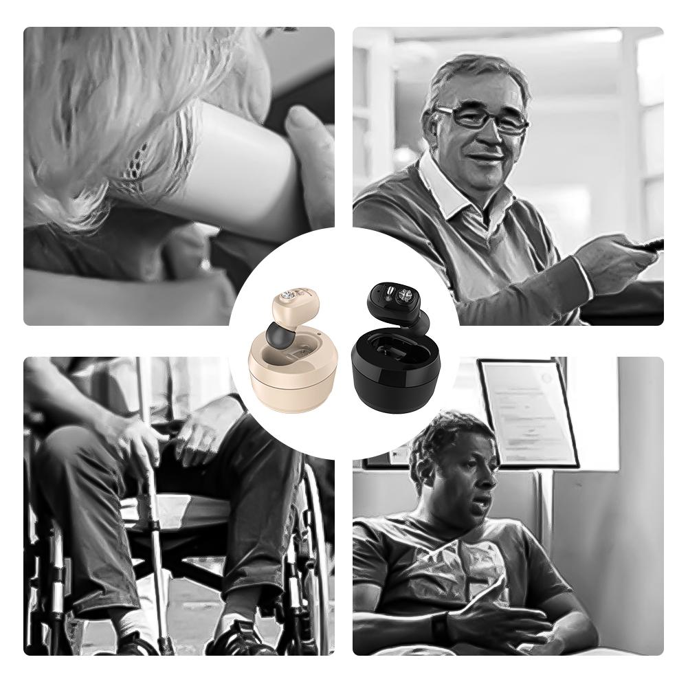 Mini Rechargeable Hearing Aids Digital Hearing Aid Sound Amplifier for Deafness Elderly High Power Noise Reduction