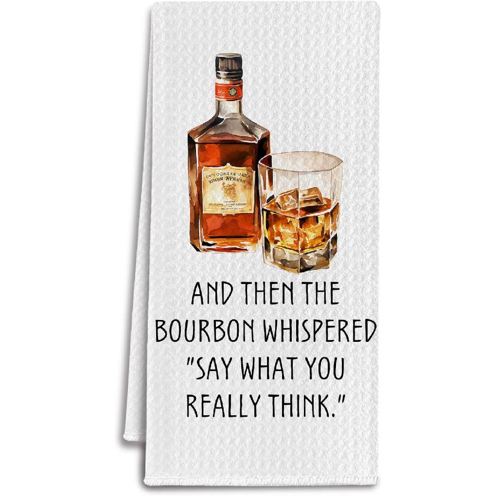 Old Fashioned Gifts Kitchen Towels, Whiskey Old Fashioned Bourbon Lover Gifts Dish Tea Towels for Kitchen Bar Cart Decor, Gift for Bartender Casual