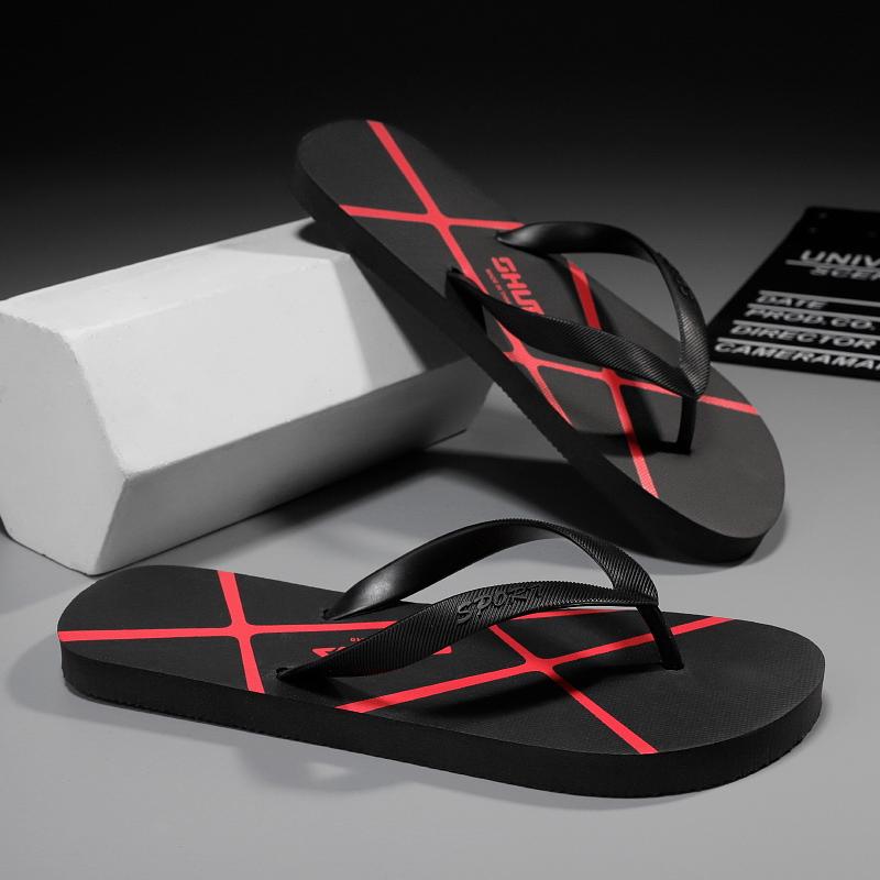 Fashion Men's Beach Shoes Summer Flip Flop Outdoor Slippers Casual Vacation Indoor Bathroom Non-slip Flip-flops Sandals