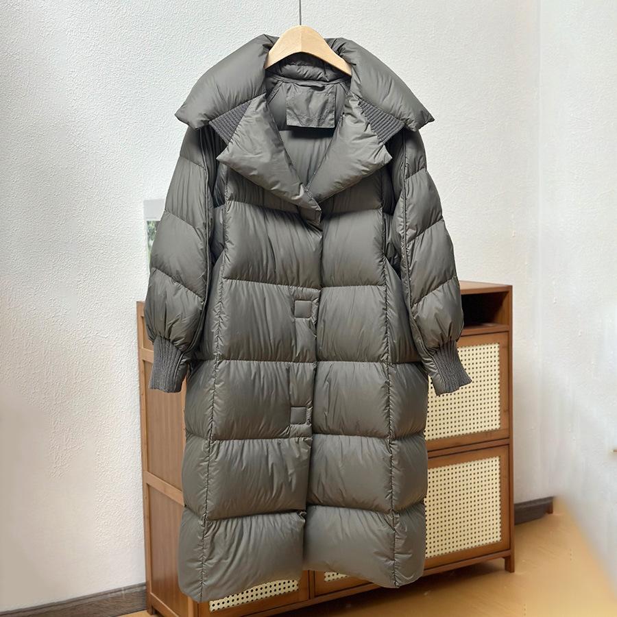 

Женский пуховик длинный осенне-зимний теплый повседневный оверсайз свободный верхняя одежда мягкое удобное модное пальто S