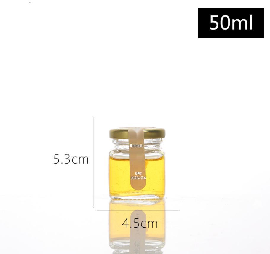 

Square Honey Glass Jar with Lid for Pickled Vegetables, Chili Sauce, or Bird s Nest - Small Size Canning Jar.
