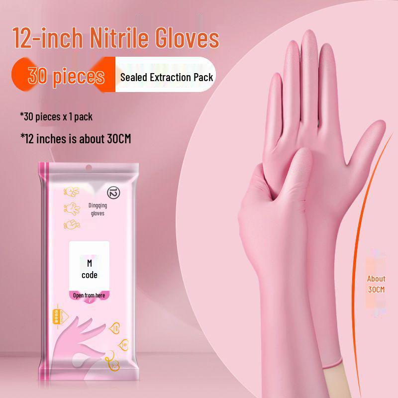 

Нитриловые одноразовые хозяйственные перчатки для мытья посуды удлиненной длины, пищевого класса - Культурные и креативные