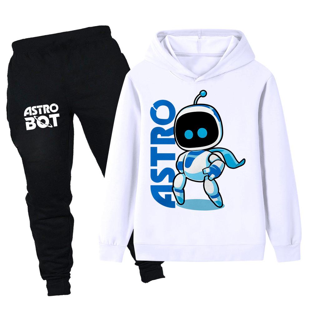 

PB1337 Kids Boys Girls Astro Bot Printed Long Sleeves Hoodie Trousers Sets 110cm