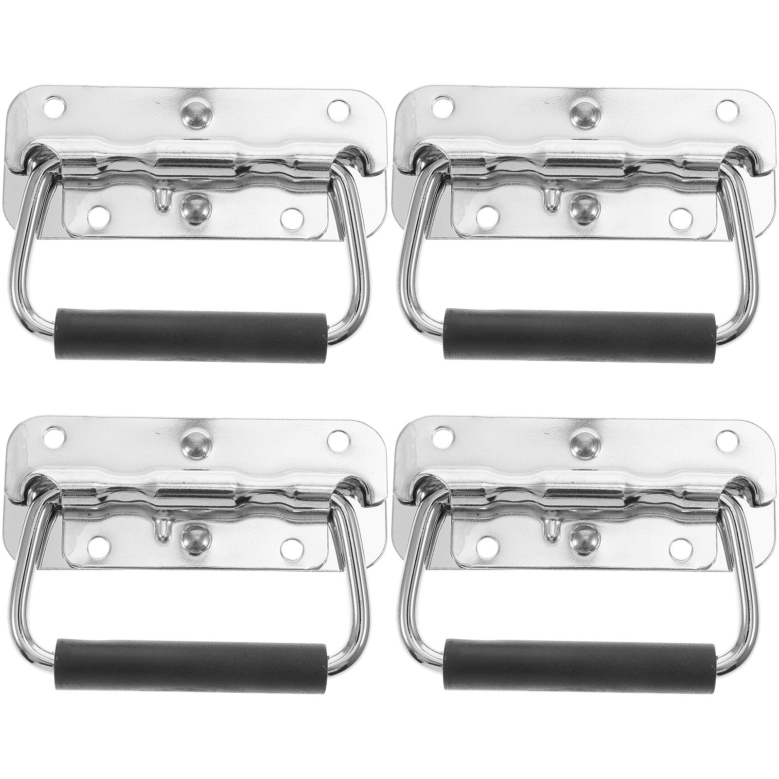 

4pcs Spring Loaded Surface Mount Handle Boat Handle Replacement Stainless Steel Surface Mount Chest Handle срібний